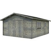 PALMAKO AS Blockbohlen-Garage, BxT: 450 x 550 cm (Außenmaße), Holz - grau von PALMAKO AS