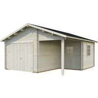 PALMAKO Blockbohlen-Garage, BxT: 510 x 550 cm (Außenmaße), Holz - beige von PALMAKO