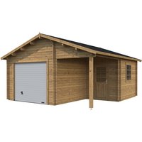 PALMAKO Blockbohlen-Garage, BxT: 510 x 550 cm (Außenmaße), Holz - braun von PALMAKO