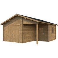 PALMAKO AS Blockbohlen-Garage, BxT: 510 x 550 cm (Außenmaße), Holz - braun von PALMAKO AS