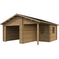 PALMAKO AS Blockbohlen-Garage, BxT: 510 x 550 cm (Außenmaße), Holz - braun von PALMAKO AS