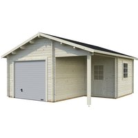 PALMAKO Blockbohlen-Garage, BxT: 510 x 550 cm (Außenmaße), Holz - transparent von PALMAKO