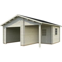 PALMAKO Blockbohlen-Garage, BxT: 510 x 550 cm (Außenmaße), Holz - transparent von PALMAKO