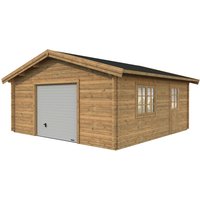 PALMAKO Blockbohlen-Garage, BxT: 540 x 540 cm (Außenmaße), Holz - braun von PALMAKO