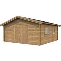 PALMAKO Blockbohlen-Garage, BxT: 540 x 540 cm (Außenmaße), Holz - braun von PALMAKO