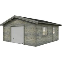 PALMAKO Blockbohlen-Garage, BxT: 540 x 540 cm (Außenmaße), Holz - grau von PALMAKO