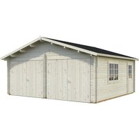 PALMAKO Blockbohlen-Garage, BxT: 575 x 510 cm (Außenmaße), Holz - braun von PALMAKO
