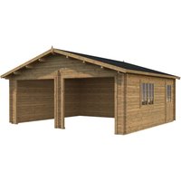 PALMAKO AS Blockbohlen-Garage, BxT: 575 x 510 cm (Außenmaße), Holz - braun von PALMAKO AS