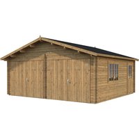 PALMAKO AS Blockbohlen-Garage, BxT: 575 x 510 cm (Außenmaße), Holz - braun von PALMAKO AS