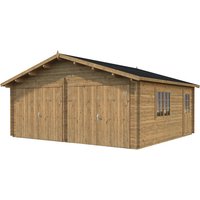 PALMAKO Blockbohlen-Garage, BxT: 575 x 510 cm (Außenmaße), Holz - braun von PALMAKO