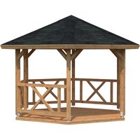 PALMAKO AS Pavillon »Betty 1«, Spitzdach, sechseckig, BxHxT: 423 x 313 x 423 cm - braun von PALMAKO AS