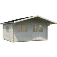 PALMAKO Blockbohlenhaus »Helena«, BxT: 450 x 360 cm (Außenmaße), Wandstärke: 70 mm, Braun - beige von PALMAKO