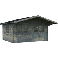 PALMAKO Blockbohlenhaus »Helena«, Holz, BxHxT: 514 x 285 x 360 cm (Außenmaße inkl. Dachüberstand) - grau von PALMAKO