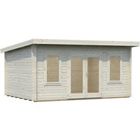 PALMAKO Blockbohlenhaus »Lisa«, BxT: 450 x 330 cm (Außenmaße), Wandstärke: 44 mm, Natur - beige von PALMAKO