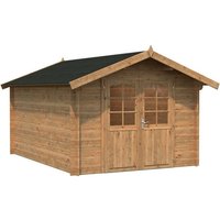 PALMAKO Blockbohlenhaus BxT: 275 x 380 cm (Außenmaße), Wandstärke: 34 mm - braun von PALMAKO