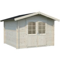 PALMAKO Blockbohlenhaus »Lotta«, BxT: 276 x 276 cm (Außenmaße), Wandstärke: 28 mm - braun von PALMAKO