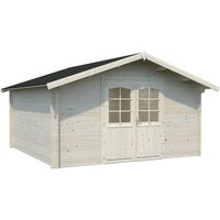 PALMAKO Blockbohlenhaus »Lotta«, BxT: 380 x 380 cm (Außenmaße), Wandstärke: 34 mm - braun von PALMAKO