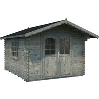 PALMAKO Blockbohlenhaus »Sally«, Holz, BxHxT: 362 x 263 x 360 cm (Außenmaße inkl. Dachüberstand) - grau von PALMAKO
