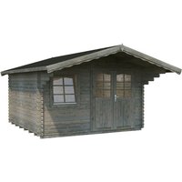 PALMAKO Blockbohlenhaus »Sally«, Holz, BxHxT: 426 x 256 x 360 cm (Außenmaße inkl. Dachüberstand) - grau von PALMAKO