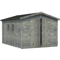 PALMAKO Elementhaus »Dan«, Holz, BxHxT: 295 x 220 x 370 cm (Außenmaße inkl. Dachüberstand) - grau von PALMAKO