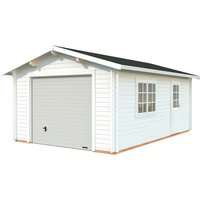 PALMAKO Garage »Roger«, Aufstellmaße BxTxH: 426 x 598 x 276 cm, Blockbohlensystem, Holz - weiss von PALMAKO