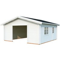 PALMAKO Garage »Roger«, Aufstellmaße BxTxH: 622 x 596 x 312 cm, Blockbohlensystem, Holz - weiss PALMAKO Garage »Roger«, Aufstellmaße BxTxH: 622 x 596 x 312 cm, Blockbohlensystem, Holz - weiss von PALMAKO