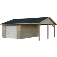 PALMAKO Garage »Roger«, Aufstellmaße BxTxH: 703 x 619 x 316 cm, Blockbohlensystem, Holz - grau PALMAKO Garage »Roger«, Aufstellmaße BxTxH: 703 x 619 x 316 cm, Blockbohlensystem, Holz - grau von PALMAKO