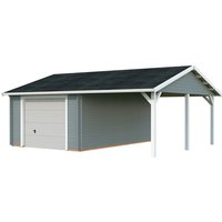 PALMAKO Garage »Roger«, Aufstellmaße BxTxH: 703 x 619 x 316 cm, Blockbohlensystem, Holz - grau PALMAKO Garage »Roger«, Aufstellmaße BxTxH: 703 x 619 x 316 cm, Blockbohlensystem, Holz - grau von PALMAKO