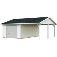 PALMAKO Garage »Roger«, Aufstellmaße BxTxH: 703 x 619 x 316 cm, Blockbohlensystem, Holz - weiss PALMAKO Garage »Roger«, Aufstellmaße BxTxH: 703 x 619 x 316 cm, Blockbohlensystem, Holz - weiss von PALMAKO