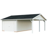 PALMAKO Garage »Roger«, Aufstellmaße BxTxH: 703 x 619 x 316 cm, Blockbohlensystem, Holz - weiss PALMAKO Garage »Roger«, Aufstellmaße BxTxH: 703 x 619 x 316 cm, Blockbohlensystem, Holz - weiss von PALMAKO