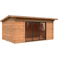 PALMAKO Gartenhaus »Ines Slide Plus«, B x H x L:  480 x 250 x 300 cm, Braun, tauchgrundiert von PALMAKO
