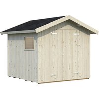 PALMAKO Gerätehaus »Nils«, Holz, BxHxT: 279 x 238 x 239 cm (Außenmaße inkl. Dachüberstand) - braun von PALMAKO
