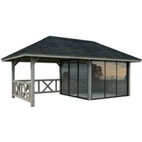 PALMAKO Pavillon »Bianca«, Aufstellmaße BxTxH: 672 x 384 x 319 cm, tauchgrundiert, Holz - grau von PALMAKO