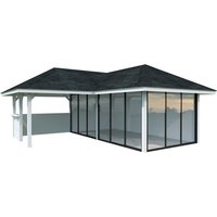 PALMAKO Pavillon »Bianca«, Aufstellmaße BxTxH: 672 x 672 x 319 cm, lackiert, Holz - weiss von PALMAKO