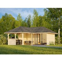 PALMAKO Pavillon »Bianca Set 209 Slide«, BxHxT: 588 x 319 x 588 cm, transparent tauchgrundiert - braun von PALMAKO