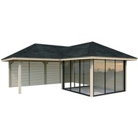 PALMAKO Pavillon »Bianca Set 211 Slide«, BxHxT: 588 x 319 x 588 cm, transparent tauchgrundiert - braun von PALMAKO