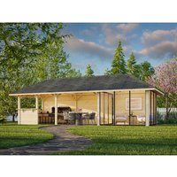 PALMAKO Pavillon »Bianca Set 216 Slide«, BxHxT: 876 x 319 x 300 cm, transparent tauchgrundiert - braun von PALMAKO
