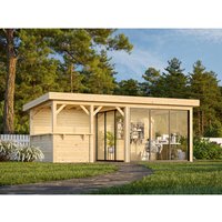 PALMAKO Pavillon »Lenna Set 408 Slide«, BxHxT: 588 x 245 x 300 cm, transparent tauchgrundiert - braun von PALMAKO