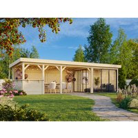 PALMAKO Pavillon »Lenna Set 415 Slide«, BxHxT: 876 x 245 x 300 cm, transparent tauchgrundiert - braun von PALMAKO