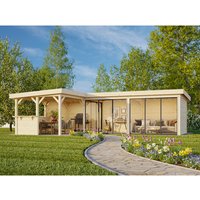 PALMAKO Pavillon »Lenna Set 420 Slide«, BxHxT: 876 x 245 x 588 cm, transparent tauchgrundiert - braun von PALMAKO