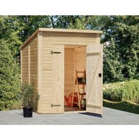Alpholz Geräteschuppen Lotta 3,1 m2 Gerätehaus aus Holz, Geräteschrank mit 16 mm Wandstärke, Gartenhaus mit Montagematerial von PALMAKO
