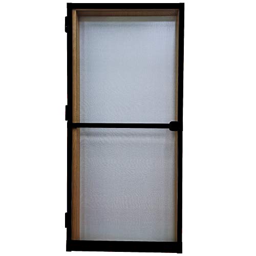 PALMAT - Fliegengitter Tür - Verstellbare Größen, Superfeine Gitter, Mückenschutz, Fliegenschutz, Fliegengittertür Weiß, Braun oder Schwarz (100x210 cm, Schwarz) von PALMAT