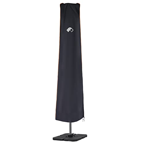 Patio Umbrella Cover PALON, Waterproof Outdoor Umbrella Cover with Zipper and Shrink Drawstring, UV Protection, Windproof Sunshade Cover Black for 2.1 m to 4.5 m Patio Umbrella von PALON