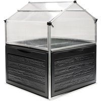Palram - Canopia Metall Hochbeet mit Gewächshaus Plantino anthrazit 118x118x148 cm von Tepro