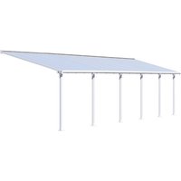 Canopia Olympia-Anbaupergola aus Aluminium, 3 x 9,8 m, Weiß von PALRAM - CANOPIA