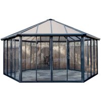 Palram - Canopia Aluminium Kaltwintergarten Garda Grau 596x596x331 cm von PALRAM