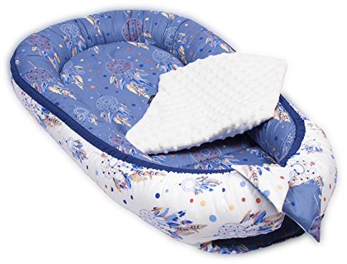 PaLulli® Babynest, multifunktionales Kuschelnest mit Weiches zusätzlicher Matratze, Kokon, Nestchen, Babybett, Reisebett für Neugeborene, 100% Baumwolle Oeko-TEX … (Dream Catchers II) von PaLulli