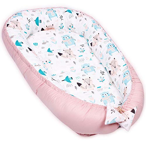 PaLulli Kuschelnest 2-seitig Babynest Babynestchen Baby Nest Nestchen Reisebett Wickelauflage Kuschelbett, Kokon Kokon für Babybett - Babys und Säuglinge, 100% Baumwolle Oeko TEX (Aztec) von PaLulli