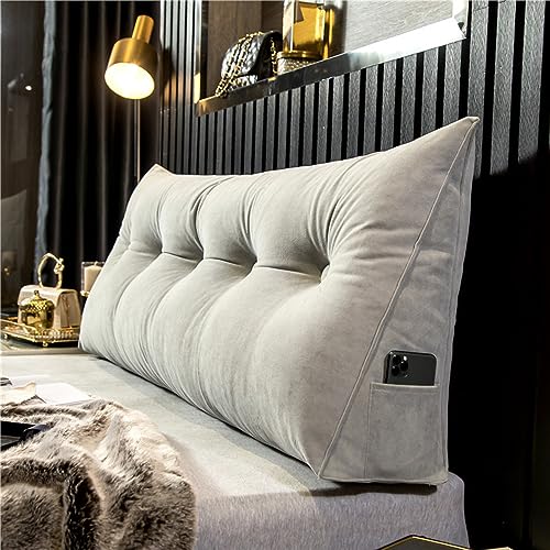 Kopfteil-Lesekissen – 200 x 50 x 20 cm weiches großes Rückenstützkissen mit waschbarem Bezug – Dreieck-Keil-Lendenkissen für Schlafzimmer-Sofa – Luxus-Nackenrolle von PALVIT