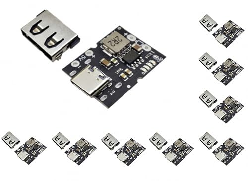 PAMEENCOS 10 Stück Hochpräzises 5 V 2 A Lade- und Entlademodul mit integriertem Modul Typ C Eingang, kompatibel mit 4,2 V Lithium-Batterie von PAMEENCOS